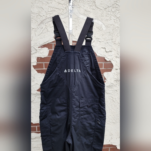 SMALL SHORT Delta Airlines Ground Crew Maintenance Insulated Overalls Bib Black - Picture 10 of 16